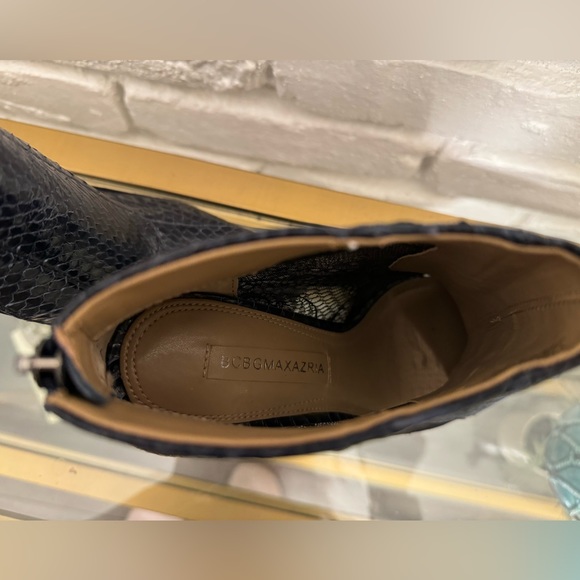 BCBGMaxAzria Vera Cuoio Leather Navy Leather Snakeskin Print/Lace Bootie… - Picture 5 of 11